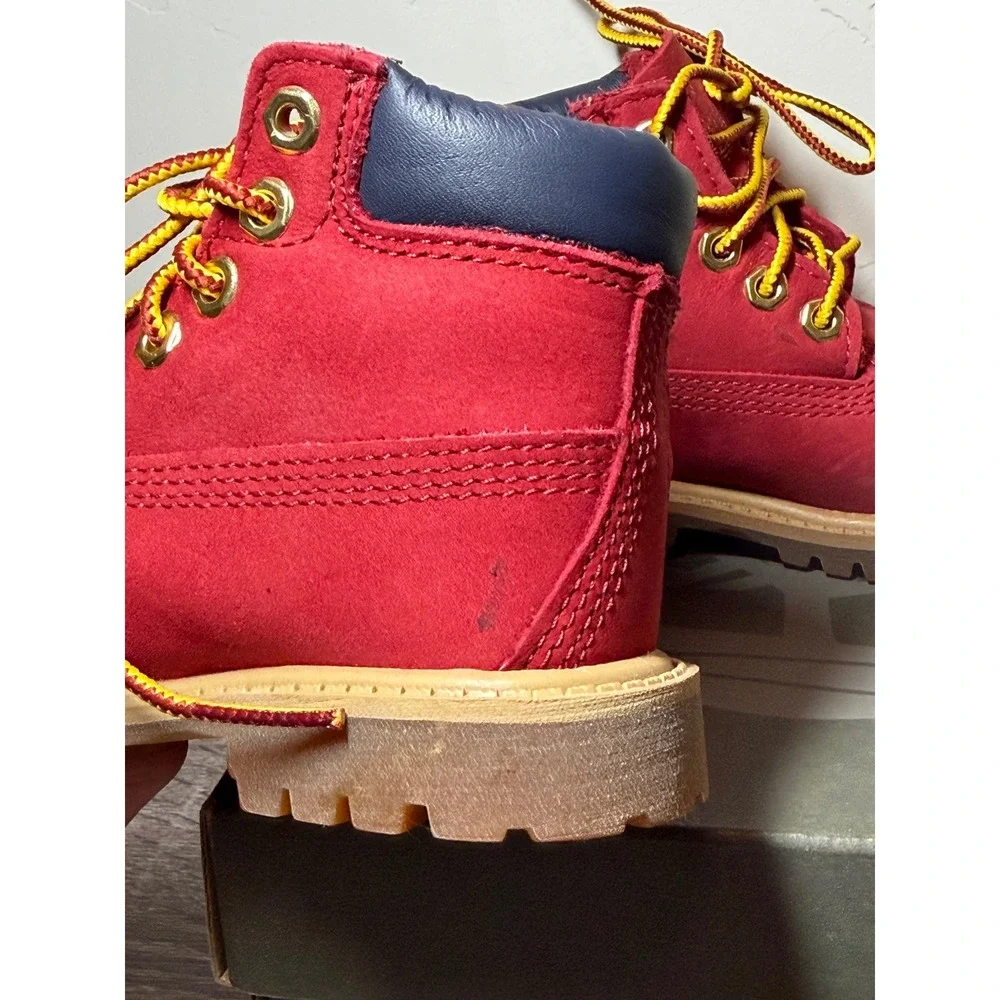 Timberland Boots 6-Inch Premium Waterproof Red Toddler Size 5